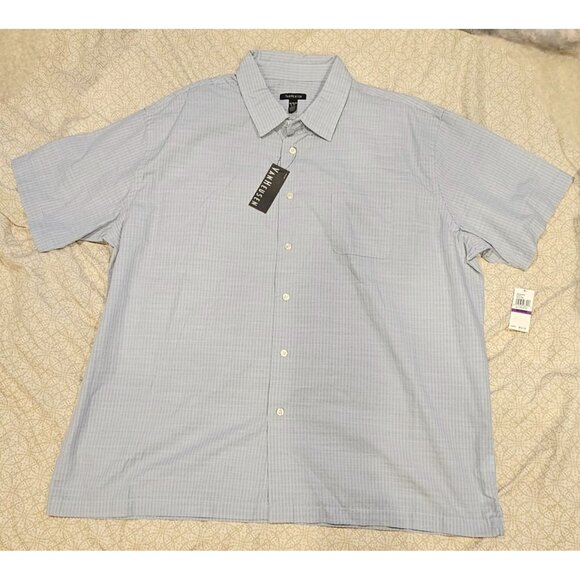 Van Heusen NWT Men's Short Sleeve‎ Button Down Striped Shirt XXL - Picture 1 of 2